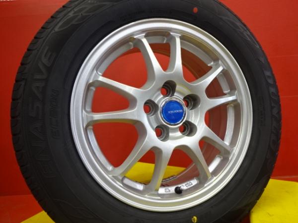 プリウス ウィッシュ 15インチ セット 送料無料 新品 23年製 国産 195/65R15 ダンロップ ENASEVE EC204 中古アルミ付き 6J +45 5H100 トヨタ車 平座座面 平座ナット必要