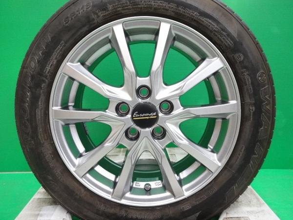 シエンタ ラクティス トレジア 中古 ユーロマックス 15インチ 6J +45 5H100 WANLI 175/65R15 セット トヨタ 170系 ハイブリッド 120系 スバル 前期 後期 アルミ ホイール タイヤ シルバー 下妻