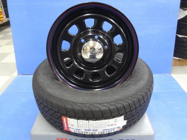 【タイヤ交換可能】200系 ハイエース GL 新品 デイトナブラック 16インチ 6.5J +38 6穴 139.7 ナンカン 215/65R16 109/107 セット DAYTONA バン LT トヨタ NANKANG ブラック スチール