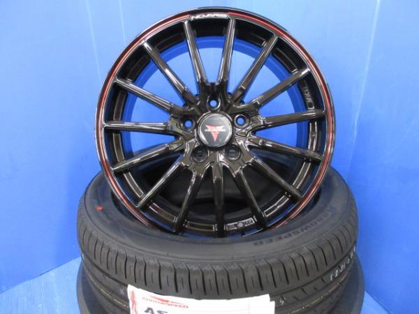 トヨタ 50系 20系 エスティマ アエラス 4本 新品 Weds ノヴァリス 黒 赤 17インチ 5H 5穴 PCD 114.3 215/55R17 ノーマルタイヤ 夏用タイヤ 夏タイヤ 夏タイヤセット ラジアル ノーマル 夏用 夏 タイヤ ホイール ブラック レッド サマータイヤ 225/50R18 のインチダウン！