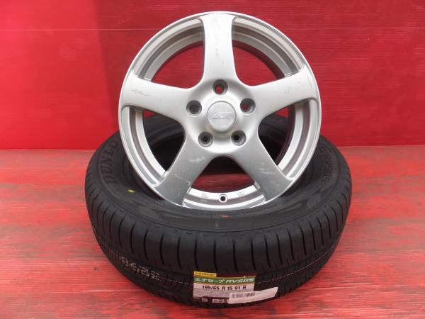 195/65R15 ダンロップ エナセーブ RV505 社外アルミホイール NOCHE EURO 15インチ 6J +50 新品夏タイヤ 中古ホイール セット ヴォクシー等