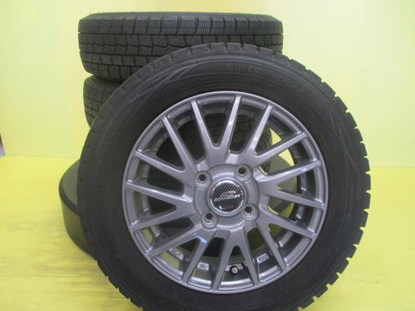 【20日限定!抽選で最大100％Pバック!】ライフ ゼスト 中古冬タイヤセット 155/65R13 ダンロップ ウインターマックス01 2019年製 シュナイダー 4.0 13 4/100 +43 グレー