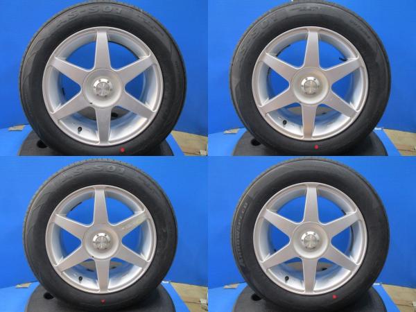 中古アルミ 15インチ 7J 5H100 5H114.3 新品夏タイヤ アロースピード 215/60R16 2024年製 4本セット価格 境 ヴェゼル CX3 フォレスター