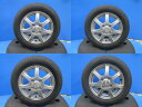 中古アルミ 13インチ 4J +43 4H100 エクシーダー 新品夏タイヤ ロードストーン 155/65R13 2025年製 4本セット価格 フレアワゴン EKワゴン ワゴンR 軽自動車 境