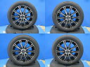 中古アルミ 15インチ 5.5J +42 4H100 新品夏タイヤ 185/60R15 2023年製 ダンロップ EC204 4本セット価格 境 アクアクロスオーバー フィット グレイス