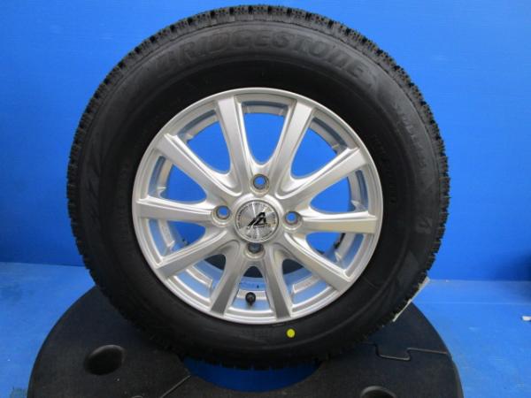 【20日限定!抽選で最大100％Pバック!】中古 アルミ 13 4J +42 4H100 新品 冬タイヤ 145/80R13 2023年製 ブリジストン VRX2 軽自動車 AZワゴン タント NBOX ムーヴ