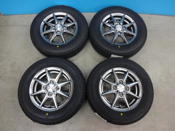 【15日限定!抽選で最大100％Pバック!】軽トラ 軽バン ブリヂストン W300 145/80R12 LT ヒューマンライン HS08 4J +42 4H100 車検対応 エブリィ バモス ハイゼット ミニキャブ 埼玉