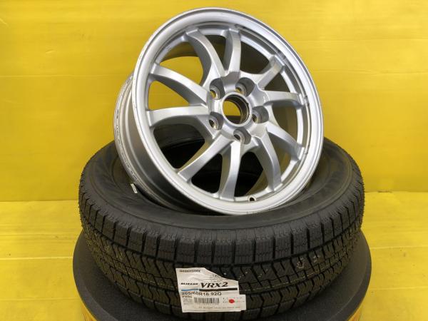 【18日限定!抽選で最大100％Pバック!】神戸発 205/60R16 新型 ノア ヴォクシー スタッドレスセット 中古 トヨタ純正ホイール 16インチ 平座 新品 ブリヂストン ブリザック VRX2 個人宅OK 205/60/16 205/60-16 205-60-16