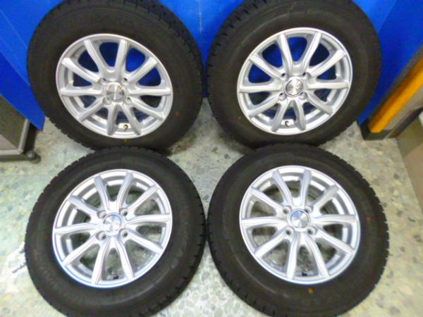 中古【スタッドレス】WEDSジョーカー14インチ GY アイスナビ7 175/70R14 タイヤホイール4本セット 静岡裾野