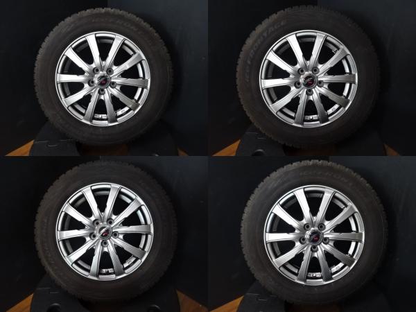 【中古】 即決 送料無料 中古 スタッドレス TOYO アイスフロンテージ 195/65R15 中古 ホイール 15インチ ガンメタ アルミ 4本セット ステップワゴン セレナ