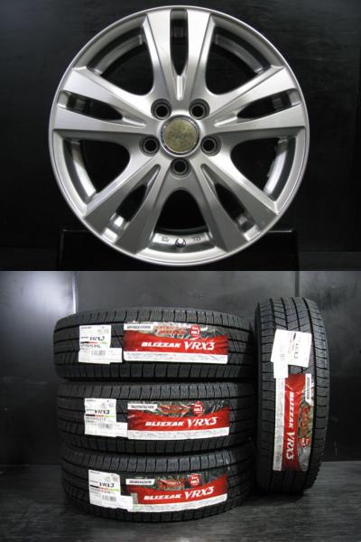 【20日限定!抽選で最大100％Pバック!】冬組 新品 冬タイヤ 195/65R15 ブリヂストン ブリザック VRX3 22年製 ＆ 中古アルミ 6.0J-15 +43 5/100 プリウス ウイッシュ 等 白河