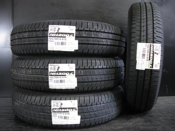 新品 夏タイヤ 165/70R14 81S 22年製 4本セット ブリヂストン ECOPIA NH200C 国産 低燃費 エコタイヤ サマー 単品 白 スペイド アクア マーチ