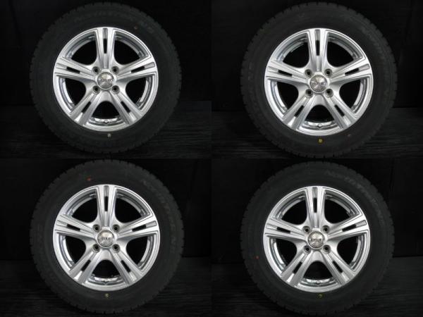 バリ溝 国産 冬タイヤセット 175/65R14 22年製 North Trek N5 REVERLINE RA5 5.5J-14 4H 100 +45 スタッドレス 中古セット 9分山 白河