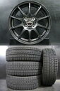 【タンク トール 等】新品アルミ StaG 5.5-15 +45 4/100 & 中古冬タイヤ 175/55R15 BRIDGESTONE BLIZZAK VRX2 冬組 4本セット 白河