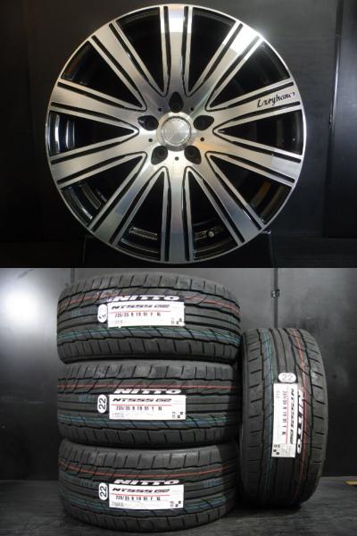 【15日限定!抽選で最大100％Pバック!】新品タイヤ 235/35R19 91Y 22年製 ニットー NT555 G2 中古アルミ LH-110 8.0J 9.0 19 5H 114.3 カスタム セダン クーペ ミニバン 白河