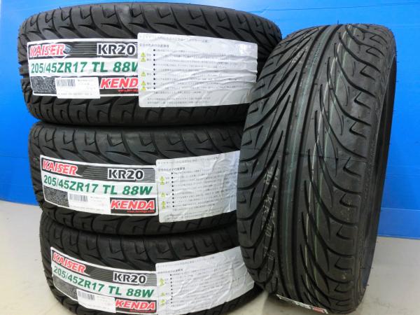 4本セット 205/45R17 新品 KENDA ケンダ KAISER KR20 スポーティ KR-20 205/45/17 205/45-17 ヴィッツ ノート CR-Z ロードスター コンパクト インチアップ サマータイヤ 岡崎