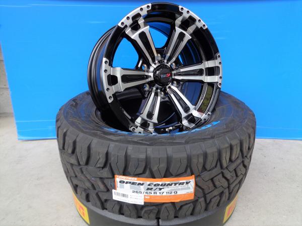 ハイラックス 夏タイヤ 4本 新品 トーヨー OPENCOUNTRY R/T 265/65R17 112Q + 社外 アルミ TREAD VENES SUV サーフ プラド GUN125 GDJ150 GRJ150 TRJ150 GRN215W RZN215W TRN215W オフロード ゴツゴツ ホワイトレター 岡崎