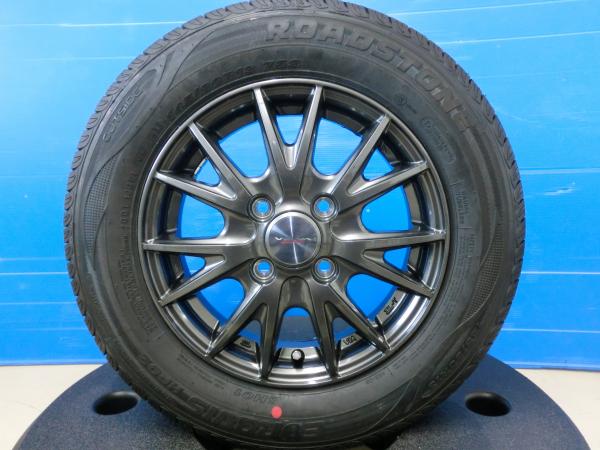 【18日限定!抽選で最大100％Pバック!】ムーヴ ワゴンR タント 145/80R13 サマータイヤ ホイール 4本 SET 未使用 ロードストーン HP02 + 中古 Weds VELVA SPORT 13インチ 4J ET45 PCD100 4-100 軽自動車 N-BOX ミラ 145/80/13 145/80-13 岡崎