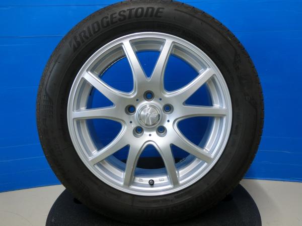 【10日限定!抽選で最大100%Pバック!】C-HR カローラクロス エスティマ 215/60R17 サマータイヤ ホイール 中古 4本 SET 2023年製 ブリヂストン トランザ T005 深溝 Weds Fang 17インチ 社外 エルグランド エクストレイル 215/60/17 215/60-17 SUV ミニバン 岡崎