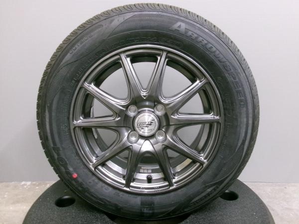 175/70R14 新品 夏タイヤ 中古 社外アルミ ホイール 14インチ 4H100 輸入 サマー 4本 SET 4穴 岡崎 アクア ヤリス ポルテ フィット コンパクトカー