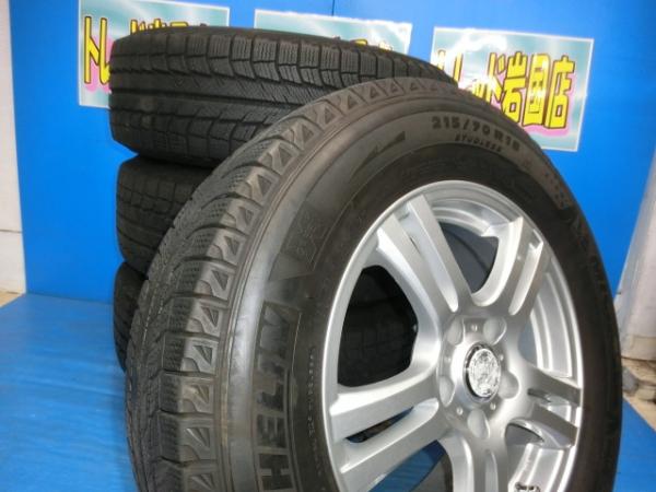 【25日限定!抽選で最大100％Pバック!】送料無料 中古 スタッドレス ミシュラン LATITUDE X-ICE 215/70R16 100T ホイール付 4本 ハリアー クルーガー RAV4 RVR パジェロイオ