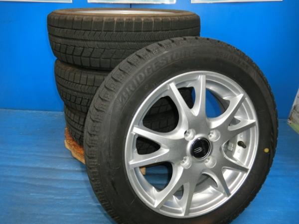 送料無料 中古 スタッドレス ブリヂストン ブリザック VRX 155/65R14 75Q ホイール 4本 デイズ N-BOX スペーシア アルト プレオ ウェイク タント ミラ ムーヴ