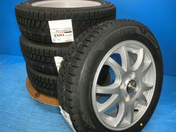送料無料 新品 未使用 スタッドレス ブリヂストン ブリザック VRX3 155/65R14 ホイール 4本 デイズ ルークス フレア スペーシア ムーブ N-BOX N-ONE