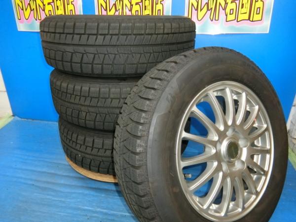 送料無料 中古 スタッドレス ブリヂストン アイスパートナー2 195/65R15 91Q ホイール 4本 ステップワゴン ヴォクシー セレナ エスクァイア ティーノ アクセラ