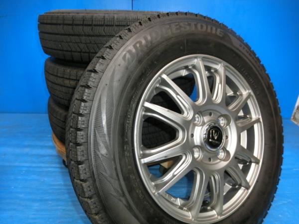 送料無料 中古 スタッドレス ブリザック VRX2 145/80R13 75Q ホイール付 AZワゴン アルミ ワゴンR キャロル スペーシア ムーヴ モコ