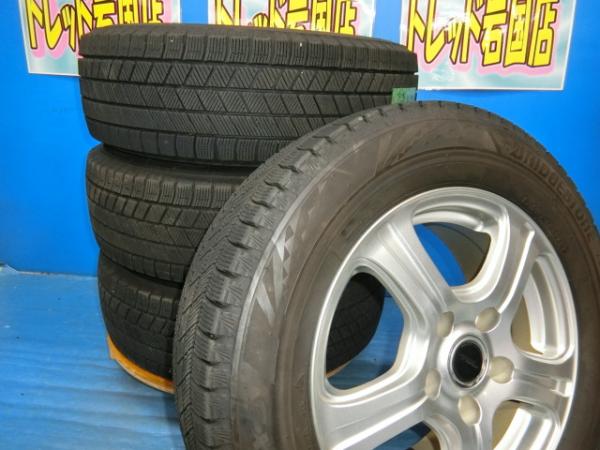 送料無料 中古 スタッドレス ブリヂストン ブリザック VRX3 195/65R15 91Q ホイール 4本 セレナ チェイサー ステップワゴン アクセラ アテンザスポーツ クラウン