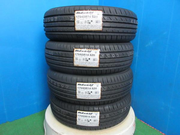4本 新品 未使用品 2021年製 夏 サマータイヤ ヨコハマ BluEarth-GT AE51 175/65R14 82H bB デミオ カローラ ノート 伏