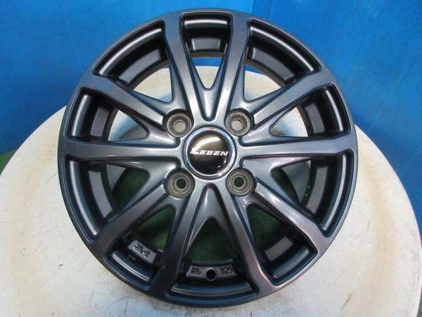4本 中古 LEBEN アルミホイール 13インチ 4.00B +45 100 4H 軽自動車 モコ ルークス ゼスト ライフ ワゴンR タント など 伏