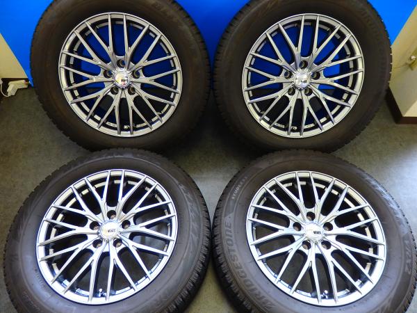 【送料無料】深溝 BRIDGESTONE BLIZZAK VRX2【225/60R17 99Q】新品ホイール【17インチ 7J +38】アルファード エクストレイル