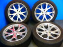 【送料無料】中古 BRIDGESTONE POTENZA RE050A【225/50R18 95V】シルバーアルミ【18インチ 8J+43】UX エスティマ ス...