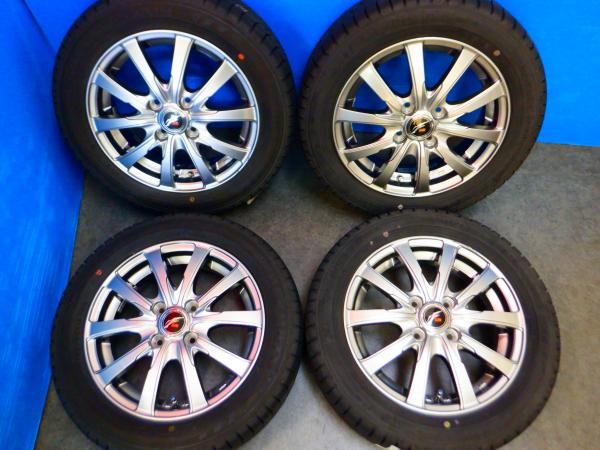 【軽カーに】深溝 DUNLOP WINTERMAXX03【155/65R14 75Q】WEDSアルミ【14インチ 4.5J +45】エヌボックス タント ムーヴ ワゴンR 等に
