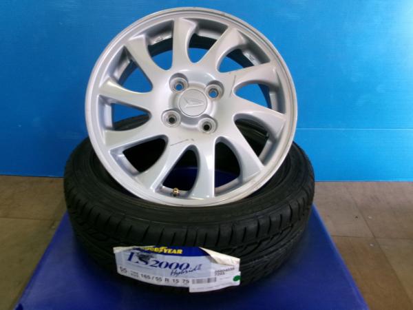 4本セット ダイハツ ムーヴ 純正 15インチ 4.5J ET45 4H-100 グッドイヤー イーグル LS2000 165/55R15 タント ブーン ミラ