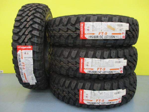 【15日限定!抽選で最大100％Pバック!】ハイエース マッドタイヤ 4本 新品 ナンカン M/T FT-9 MUD 195/80R15 107/105 N LT キャラバン マッドテレーン ホワイトレター オフロード ゴツゴツ NV350 TRH200 KDH223 GDH223 足利