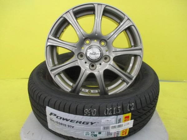 セレナ ラフェスタ アクセラ アイシス ルミオン 中古 DOS modiCA 15インチ 6J 5H114.3 +43 新品 ピレリ パワジー 195/65R15 4本セット 夏タイヤ C25 C26 C27 CC25 NRE185H ANM10 NZE151