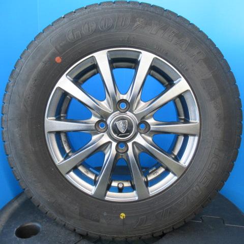 【15日限定!抽選で最大100％Pバック!】中古 グッドイヤー アイスナビ7 165/80R13 83Q 2020年製 中古 マナレイスポーツ ユーロスピードG10 13インチ アルミホイール 4本セット！