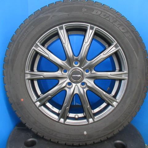 【送料無料】スタッドレス 7分山 ダンロップ ウィンターマックス SJ8+ 【225/60R17 99Q】中古 美品ホイールセット アルファード クルーガー