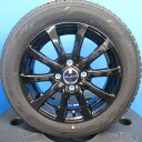 中古 155/65R14 ワゴンR スペーシア 新品 ホイール メタリックブラック 14インチ 4H 4穴 PCD 100 冬タイヤ 冬用 ヨコハマ 国産 N BOX アルト 小