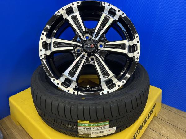 デリカミニ ekクロス VENES SUV 5.0J +45 4H100 ダンロップ RV505 165/55R15 B34W B35W B37W B38W B34A B35A オフロード 前橋