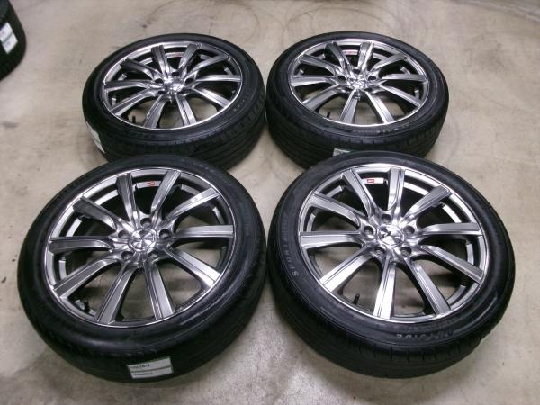 ◆中古夏タイヤホイール4本セット◆レオニス + アプタニーRA301 225/45R18インチ◆オデッセイレヴォーグなど 江田