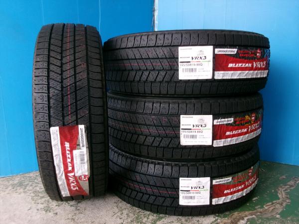 ◆2023年製国産未使用スタッドレス4本セット◆ブリヂストンブリザックVRX3 195/50R19インチ◆60系プリウスに 冬タイヤ BLIZZAK 江田