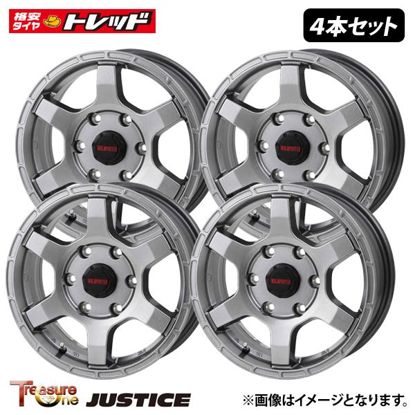 【送料無料】JUSTICE06【6.0J 15インチ +43 6H PCD139.7】ダークグレー 新品 アルミホイール 単品 4本セット価格 スタッドレス用 JWL-T適合