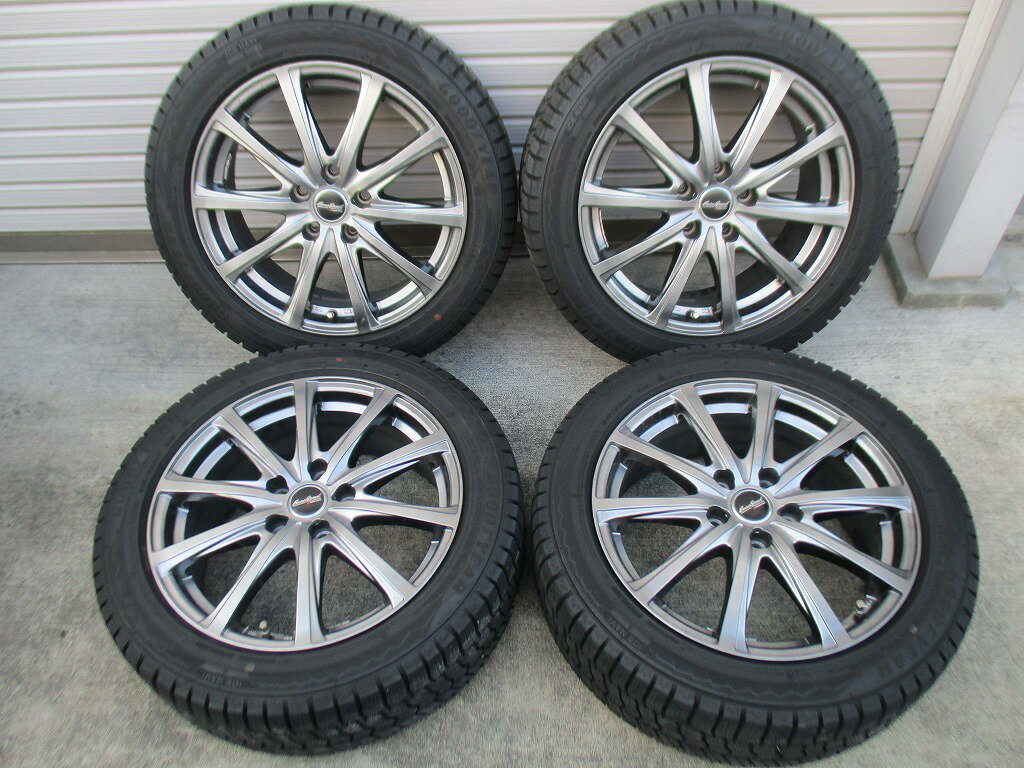★☆215/50R17 91Q グッドイヤー ICE NAVI8 スタッドレスタイヤ ホイールセット 7J +48 100 5H 送料込☆★インボイス領収書発行可能