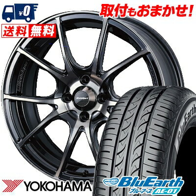 185/55R15 82V YOKOHAMA ヨコハマ BluEarth AE-01 ブルーアース AE01 wedsSport SA-10R ウエッズスポーツ SA10R サマータイヤホイール4本セット【取付対象】