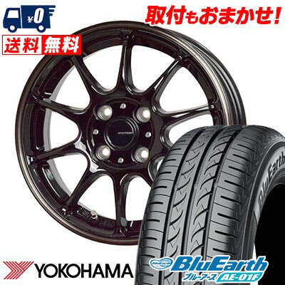 185/65R14 86S YOKOHAMA ヨコハマ BluEarth AE-01F G-SPEED P-07 Gスピード P-07 サマータイヤホイール4本セット 【取付対象】