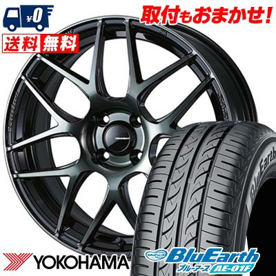 195/60R15 88H YOKOHAMA ヨコハマ BluEarth AE-01F WedsSport SA-27R ウェッズスポーツ SA-27R サマータイヤホイール4本セット 【取付対象】