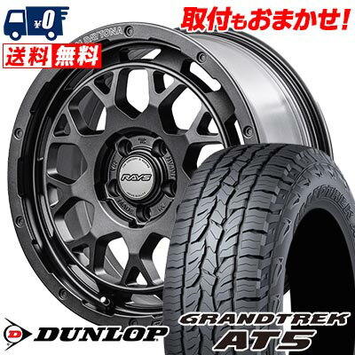 235/60R18 103H DUNLOP GRANDTREK AT5 TEAM DAYTONA M9+ SPEC M サマータイヤホイール4本セット 【取付対象】